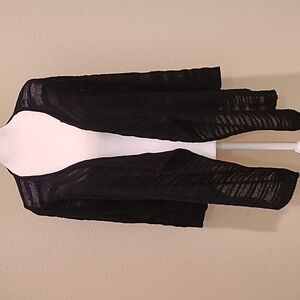 CABLE & GAUGE OPEN BLACK CARDIGAN SIZE M